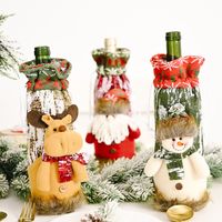 Christmas Decoration Knitted Imitation Bark Wine Bottle Cover Deccoration main image 5