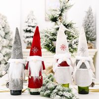 زينة Haube عيد الميلاد ، قبعة الثلج ، غطاء نبيذ الغابة ، دمية بلا وجه ، زجاجة نبيذ ، غطاء نبيذ شمبانيا main image 1