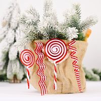 New Christmas Decorations Creative Red And White Candy Pendant Plastic Lollipop Hanging Piece Simulation Candy main image 1