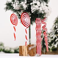 New Christmas Decorations Creative Red And White Candy Pendant Plastic Lollipop Hanging Piece Simulation Candy main image 6