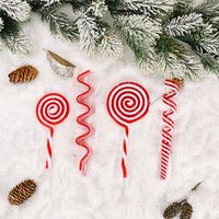 New Christmas Decorations Creative Red And White Candy Pendant Plastic Lollipop Hanging Piece Simulation Candy main image 4