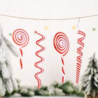 New Christmas Decorations Creative Red And White Candy Pendant Plastic Lollipop Hanging Piece Simulation Candy main image 3