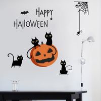Van Gogh Wall Stickers Halloween Theme Series Black Cat Pumpkin Spider Halloween Festival Decorative Wall Sticker Fx64149 main image 3