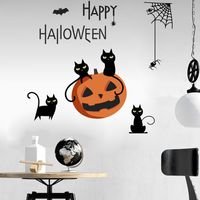 Van Gogh Wall Stickers Halloween Theme Series Black Cat Pumpkin Spider Halloween Festival Decorative Wall Sticker Fx64149 main image 4