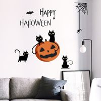 Van Gogh Wall Stickers Halloween Theme Series Black Cat Pumpkin Spider Halloween Festival Decorative Wall Sticker Fx64149 main image 5