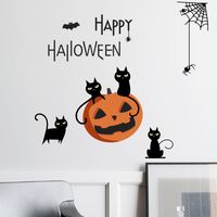 Van Gogh Wall Stickers Halloween Theme Series Black Cat Pumpkin Spider Halloween Festival Decorative Wall Sticker Fx64149 main image 6
