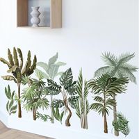 Inkjet Wall Stickers Large Tropical Vegetation Series Home Background Wall Stickers main image 1