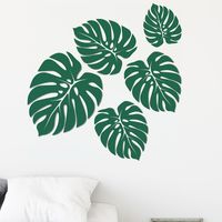Hand-painted Tropical Back Of Turtle Leaf Wall Stickers Foreign Trade Custom Home Living Room Bedroom Study Self-adhesive Stickers Fx-d64 main image 3