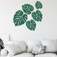 Hand-painted Tropical Back Of Turtle Leaf Wall Stickers Foreign Trade Custom Home Living Room Bedroom Study Self-adhesive Stickers Fx-d64 main image 4