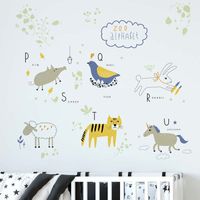 New Inkjet Watercolor Animal Paradise Removable Children's Room Wall Layout Stickers main image 1