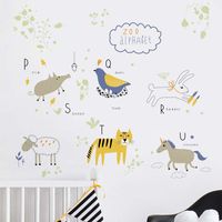 New Inkjet Watercolor Animal Paradise Removable Children's Room Wall Layout Stickers main image 3