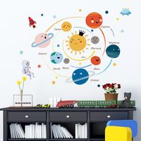 Cartoon Hand-painted Solar System Kindergarten Children's Room Study Decoration Wall Stickers Removable main image 3