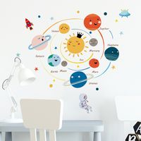 Cartoon Hand-painted Solar System Kindergarten Children's Room Study Decoration Wall Stickers Removable main image 5