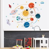 Cartoon Hand-painted Solar System Kindergarten Children's Room Study Decoration Wall Stickers Removable main image 6