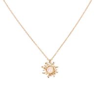 Européen Et Américain  Populaire Ornement Tournesol Opale Collier Ras Du Cou Femmes Clavicule De Chaîne Style Créatif sku image 1