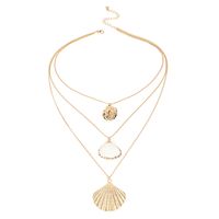 New Fashion Bohemian Style Natural Shell Gold Pendant Multi-layer Women's Necklace sku image 1