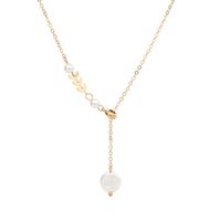 Fresh Long And Simple Wheat Pearl Tassel Jewelry Set Female Earrings Necklace Bracelet Combination sku image 2