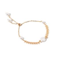 Fresh Long And Simple Wheat Pearl Tassel Jewelry Set Female Earrings Necklace Bracelet Combination sku image 3