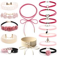 Europe Et En Amérique Croix Frontière Nouveaux Accessoires Dentelle Collier Ras Du Cou Combinaison Ensemble Rose Fleur Diy Collier sku image 12