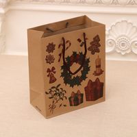 Christmas Gift Bag Gift Bag Christmas Handbag Kraft Paper Bag Christmas Packaging Bag Christmas Clothes Bag sku image 2