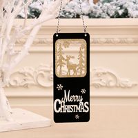 New Black Gold Christmas Wooden Three-dimensional Door Hanging Welcome Hollow Card  Wholesale sku image 2