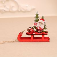 2020 New Wooden Color Assembled Sled Decoration Deer Carriage Gift For Pine Cone Yili Christmas Decorations sku image 1