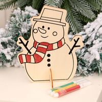 Christmas Wooden Decoration Drawing Kindergarten Diy Handmade Drawing Educational Children's Toys Small Gifts Present sku image 1
