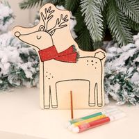 Christmas Wooden Decoration Drawing Kindergarten Diy Handmade Drawing Educational Children's Toys Small Gifts Present sku image 2