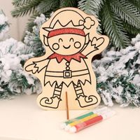 Christmas Wooden Decoration Drawing Kindergarten Diy Handmade Drawing Educational Children's Toys Small Gifts Present sku image 3