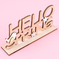 Haobei Easter Wooden Letter Plate Decoration Creative Color Letter Plate Tablecloth Decoration Easter Atmosphere Layout sku image 2