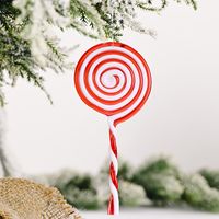 New Christmas Decorations Creative Red And White Candy Pendant Plastic Lollipop Hanging Piece Simulation Candy sku image 4