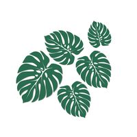 Hand-painted Tropical Back Of Turtle Leaf Wall Stickers Foreign Trade Custom Home Living Room Bedroom Study Self-adhesive Stickers Fx-d64 sku image 1