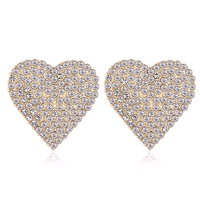 Fashion Metal Flashing Diamond Love Earrings Wholesale main image 1