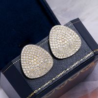Fashion Metal Flash Diamond Triangle Earrings Wholesale main image 3