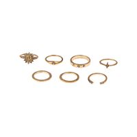 Neue Mode Sonnenblume Sechszackigen Stern Diamant 7-teiliges Ringset sku image 1