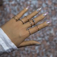 Hot-selling Simple Korean Ring Multi-layer Gold Diamond Ring Set  Wholesale main image 1