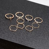 Hot-selling Simple Korean Ring Multi-layer Gold Diamond Ring Set  Wholesale main image 5