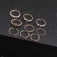 Hot-selling Simple Korean Ring Multi-layer Gold Diamond Ring Set  Wholesale main image 6