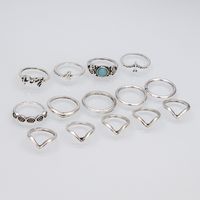 Fashion Creative Combination Ring Simple Love Geometric Pattern 14-piece Ring Set Wholesale main image 7