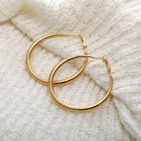 Hot Selling Golden Big Circle Earrings Creative Exaggerated Personality Metal Earrings Wholesale main image 1