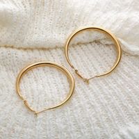 Hot Selling Golden Big Circle Earrings Creative Exaggerated Personality Metal Earrings Wholesale main image 3