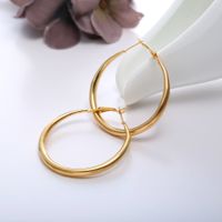 Hot Selling Golden Big Circle Earrings Creative Exaggerated Personality Metal Earrings Wholesale main image 4