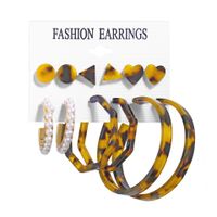 Fashion Geometric Retro Simple Inlaid Pearl Earring Set 5 main image 1