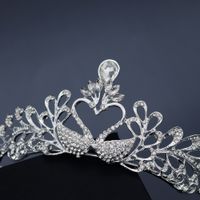 Tocado De La Boda De La Novia Corona De Cisne De Diamantes De Imitación Corona Barroca Joyería De Fiesta Al Por Mayor main image 4