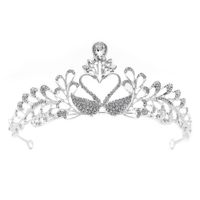 Bride Wedding Headdress Rhinestone Swan Crown Baroque Crown Party Jewelry Wholesale main image 6
