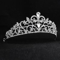 Baroque Style Vintage Round Bridal Crown Alloy Diamond-studded Bridal Wedding Headdress Wholesale main image 3