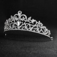 Baroque Style Vintage Round Bridal Crown Alloy Diamond-studded Bridal Wedding Headdress Wholesale main image 4