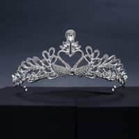 Bride Wedding Headdress Rhinestone Swan Crown Baroque Crown Party Jewelry Wholesale sku image 2