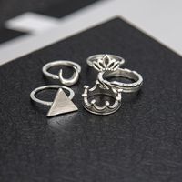 New Crown Retro Carved Star And Moon Black Gem Symbol Ten-piece Ring Set Wholesale main image 5