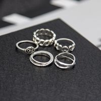 New Crown Retro Carved Star And Moon Black Gem Symbol Ten-piece Ring Set Wholesale main image 6